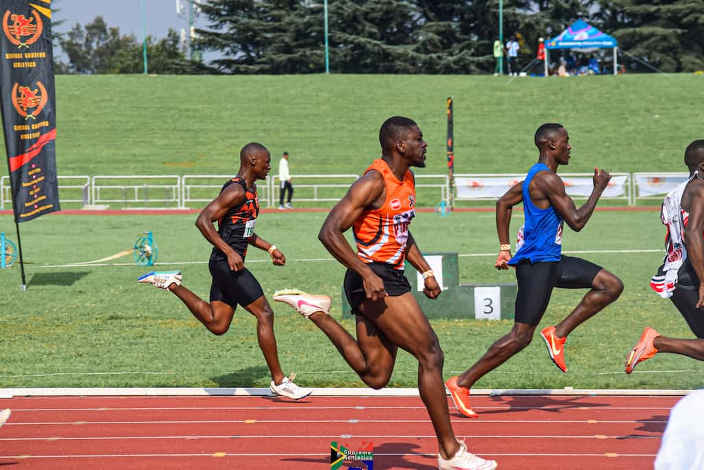 Athletes in Central Gauteng track and field action